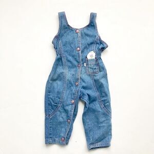 Vintage Little Levis pink label denim overalls 24m
